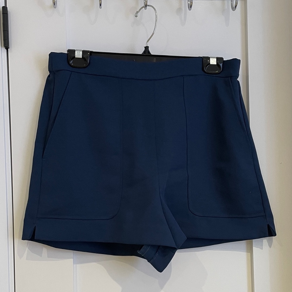 Wilfred Navy High-Rise Women's Shorts with elastic back